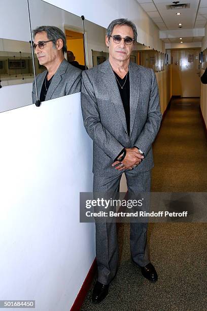 Actor Gerard Lanvin presents the Movie 'Pension complete' during the 'Vivement Dimanche' French TV Show at Pavillon Gabriel on December 16, 2015 in...