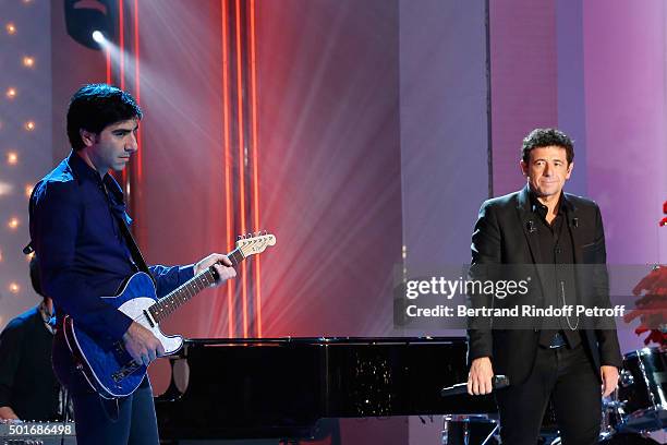 Brother of Patrick Bruel, Producer and Musician of the Album, David Francois Moreau and Main Guest of the Show, Singer Patrick Bruel perform and...