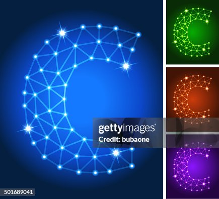 C on triangular nodes connection structure vector art C on triangular nodes connection structure vector art