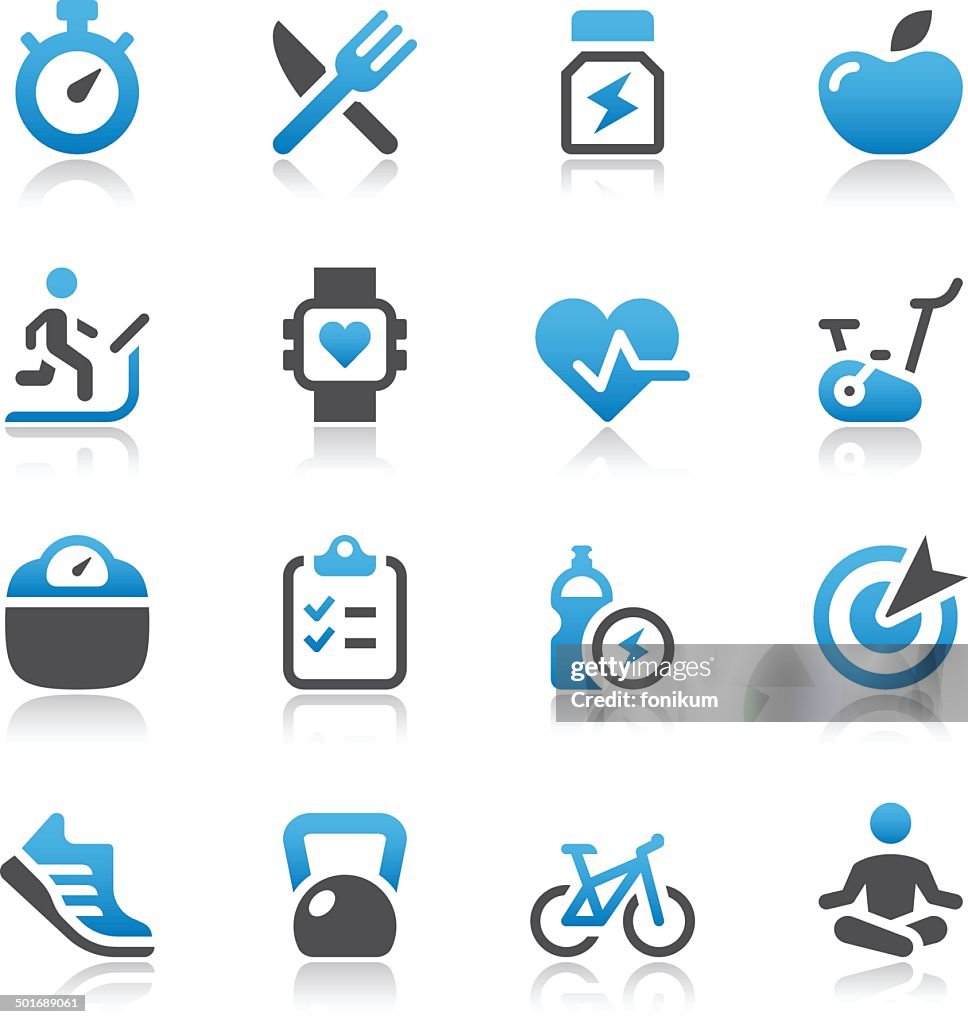 Vector de iconos de fitness y salud