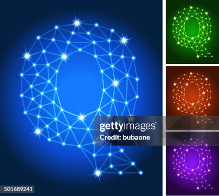 Letter Q on triangular nodes connection structure vector art Letter Q on triangular nodes connection structure vector art