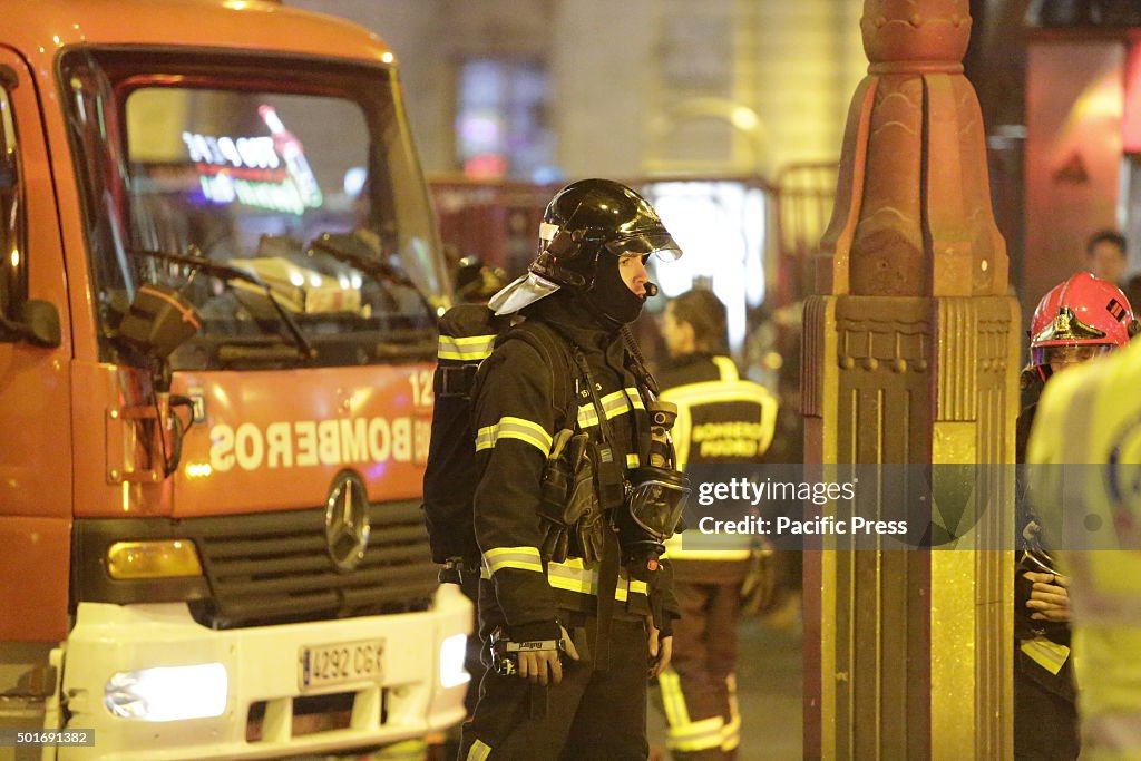 A fire fighter wearing a breathing apparatus is pictured in...