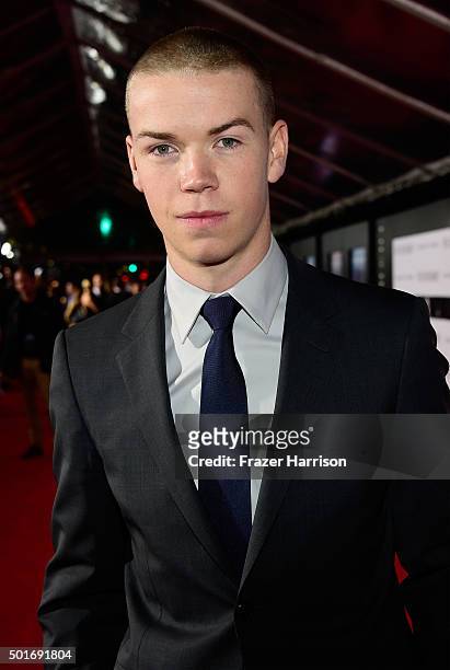 Actor Will Poulter attends the premiere of 20th Century Fox and Regency Enterprises' "The Revenant" at the TCL Chinese Theatre on December 16, 2015...