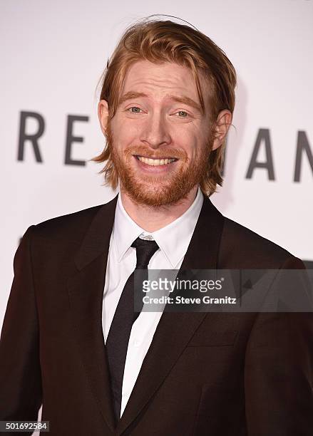 Actor Domhnall Gleeson attends the premiere of 20th Century Fox and Regency Enterprises' "The Revenant" at the TCL Chinese Theatre on December 16,...