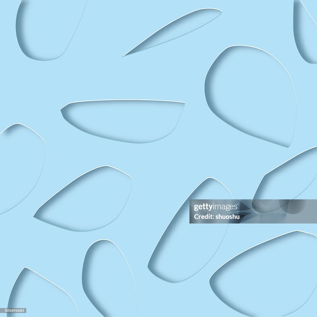 Abstract blue 3D cut paper pattern background