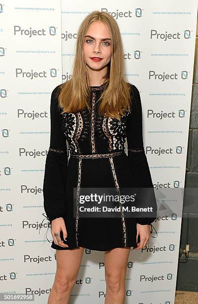 Cara Delevingne attends the Project-0 Wave Makers Marine Conservation concert at Scala on December 16, 2015 in London, England.