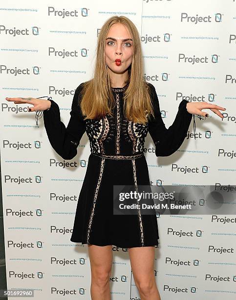 Cara Delevingne attends the Project-0 Wave Makers Marine Conservation concert at Scala on December 16, 2015 in London, England.