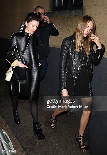 Cara Delevingne and St Vincent at the Scala in Kings Cross on December 16, 2015 in London, England.