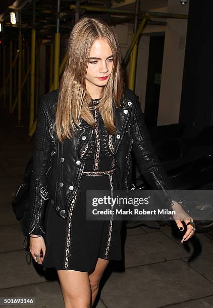 Cara Delevingne at the Scala in Kings Cross on December 16, 2015 in London, England.