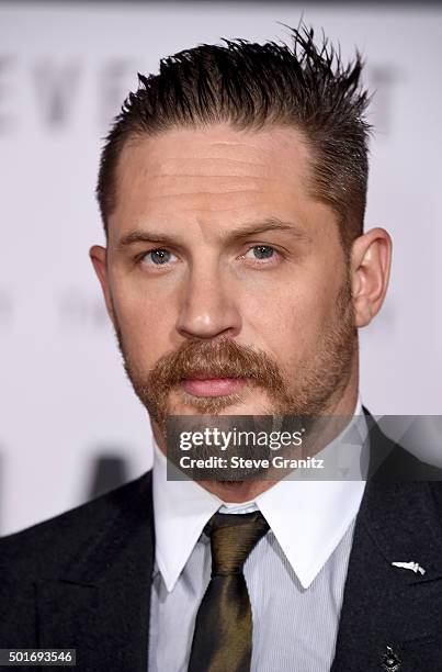 Actor Tom Hardy attends the premiere of 20th Century Fox and Regency Enterprises' "The Revenant" at the TCL Chinese Theatre on December 16, 2015 in...