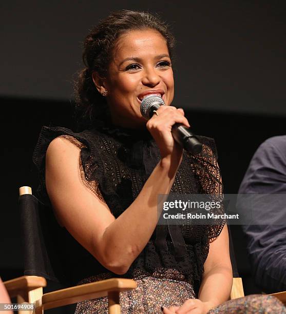 Gugu Mbatha-Raw attends The Academy Of Motion Picture Arts And Sciences Hosts An Official Academy Screening Of CONCUSSION on December 16, 2015 in New...