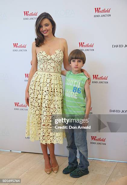 Miranda Kerr greets fans at Westfield Bondi Junction on December 17, 2015 in Sydney, Australia.