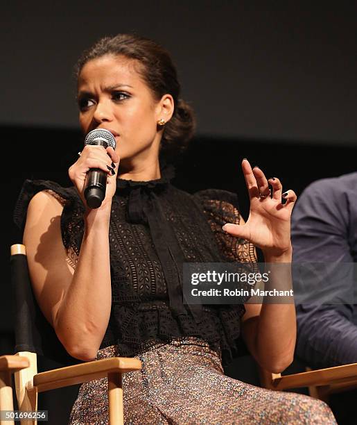 Gugu Mbatha-Raw attends The Academy Of Motion Picture Arts And Sciences Hosts An Official Academy Screening Of CONCUSSION on December 16, 2015 in New...