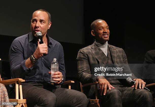 Peter Landesman and Will Smith attend The Academy Of Motion Picture Arts And Sciences Hosts An Official Academy Screening Of CONCUSSION on December...