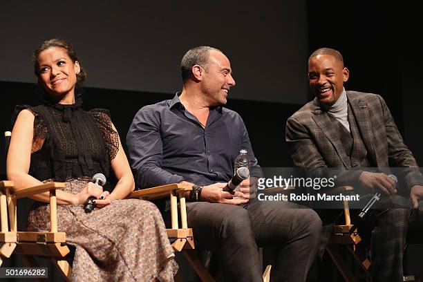 Gugu Mbatha-Raw, Peter Landesman and Will Smith attend The Academy Of Motion Picture Arts And Sciences Hosts An Official Academy Screening Of...