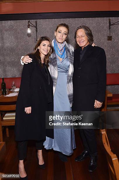 Shiva Safai, Alana Hadid and Mohamed Hadid attend Alana Hadid x Lou & Grey Celebrate Collaboration With Friends And Family In Los Angeles at...