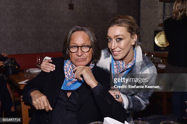 Alana Hadid and Mohamed Hadid attend Alana Hadid x Lou & Grey Celebrate Collaboration With Friends And Family In Los Angeles at Republique on...