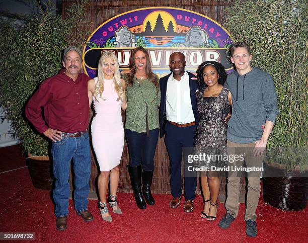 Contestants Keith Nale, Kelley Wentworth, Kimmi Kappenberg, Jeremy Collins, Latasha "Tasha" Fox and Spencer Bledsoe attend CBS's "Survivor: Cambodia...