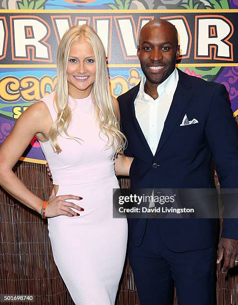 Contestants Kelley Wentworth and Jeremy Collins attend CBS's "Survivor: Cambodia - Second Chance" photo op at CBS Television City on December 16,...