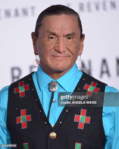 Actor Duane Howard attends the World Premiere of "The Revenant" in Hollywood, California, on December 16, 2015. AFP PHOTO /ANGELA WEISS / AFP /...