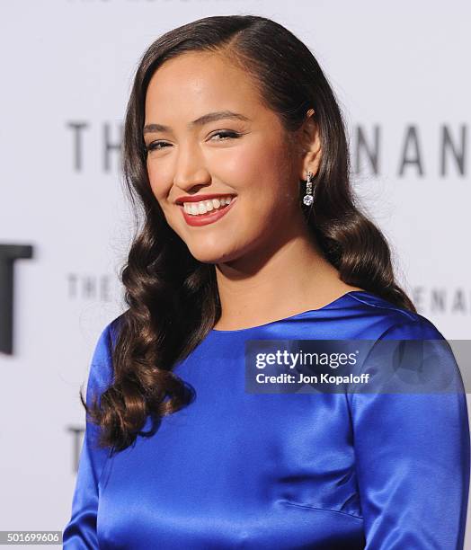 Actress Grace Dove arrives at the Los Angeles Premiere "The Revenant" at TCL Chinese Theatre on December 16, 2015 in Hollywood, California.