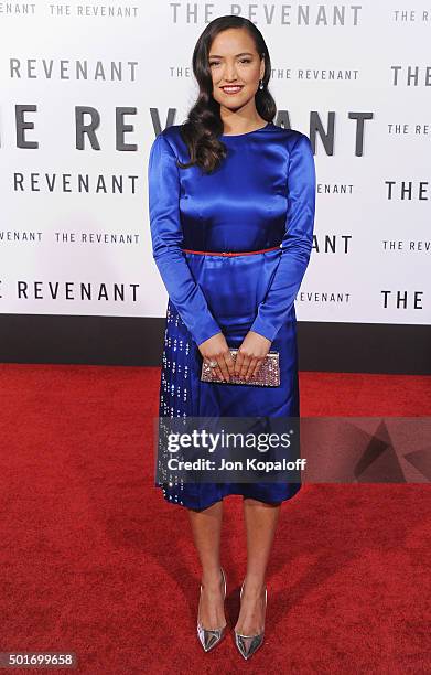 Actress Grace Dove arrives at the Los Angeles Premiere "The Revenant" at TCL Chinese Theatre on December 16, 2015 in Hollywood, California.