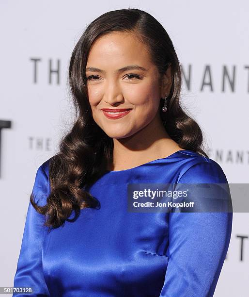 Actress Grace Dove arrives at the Los Angeles Premiere "The Revenant" at TCL Chinese Theatre on December 16, 2015 in Hollywood, California.