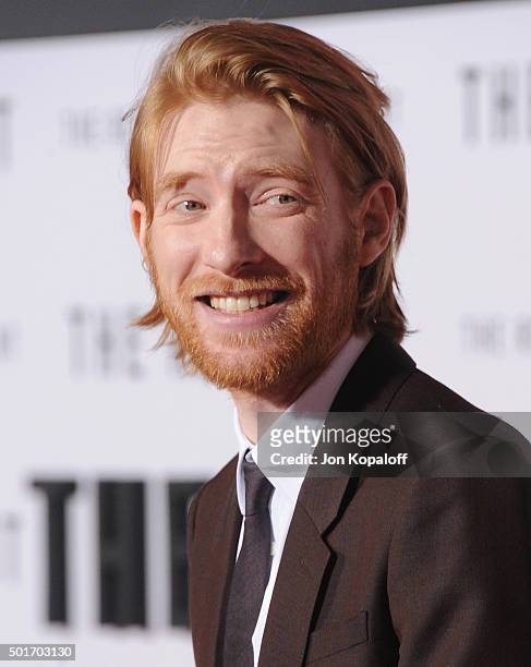 Actor Domhnall Gleeson arrives at the Los Angeles Premiere "The Revenant" at TCL Chinese Theatre on December 16, 2015 in Hollywood, California.