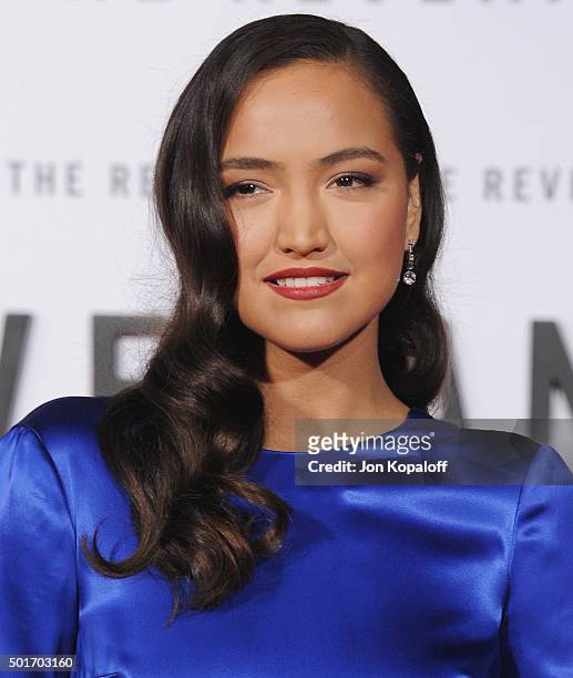 Actress Grace Dove arrives at the Los Angeles Premiere "The Revenant" at TCL Chinese Theatre on December 16, 2015 in Hollywood, California.