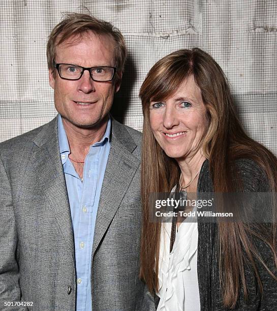 Conrad Anker and Jennifer Lowe-Anker attend a Celebration of MERU Screening And Reception at RED Studios on December 16, 2015 in Los Angeles,...