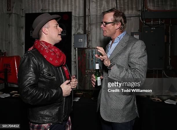 Composer J. Ralph and Conrad Anker attend a Celebration of MERU Screening And Reception at RED Studios on December 16, 2015 in Los Angeles,...