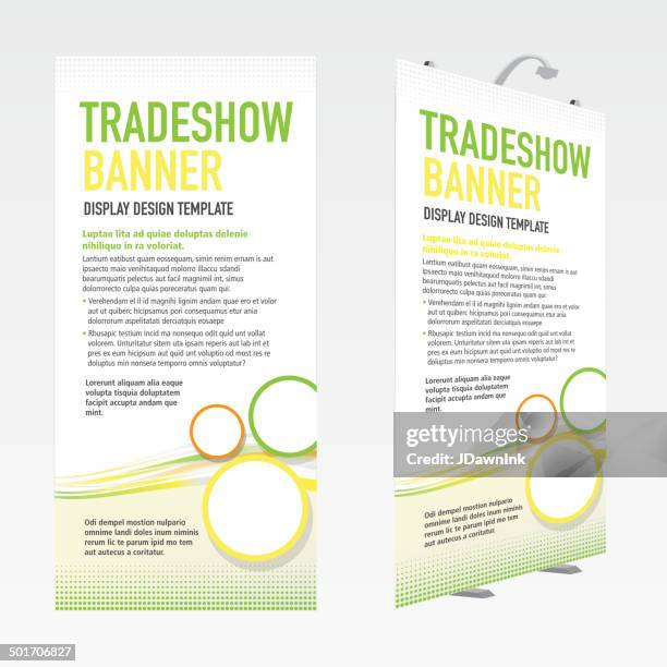 tradeshow banner set lime green template design - tradeshow template stock illustrations