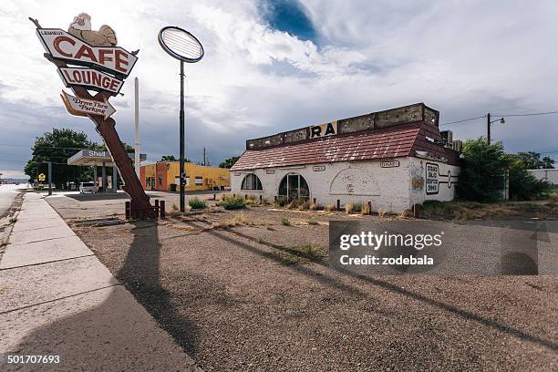 abandoned cafe on route 66, usa - diner at the highway stock pictures, royalty-free photos & images
