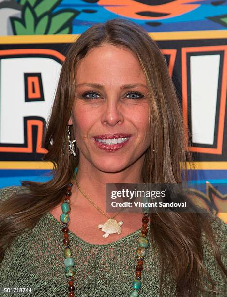 Tv personality Kimmi Kappenberg attends CBS's "Survivor: Cambodia - Second Chance" photo op at CBS Television City on December 16, 2015 in Los...