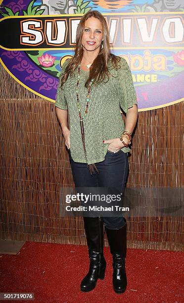 Kimmi Kappenberg attends the CBS's "Survivor: Cambodia - Second Chance" photo op held at CBS Television City on December 16, 2015 in Los Angeles,...
