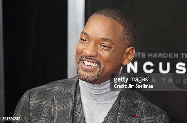 Actor/rapper Will Smith attends the "Concussion" New York premiere at AMC Loews Lincoln Square on December 16, 2015 in New York City.