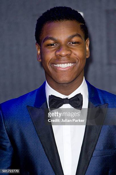 John Boyega attends the European Premiere of 'Star Wars: The Force Awakens' at Leicester Square on December 16, 2015 in London, England.