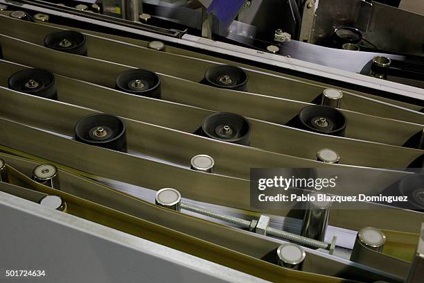 Envelopes pass through a mail sorting machine at a Correos CTA 'Automated Processing Center' in Vallecas on December 16, 2015 in Madrid, Spain....