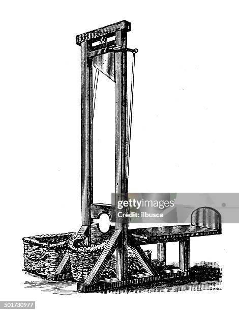 stockillustraties, clipart, cartoons en iconen met antique illustration of guillotine - franse revolutie