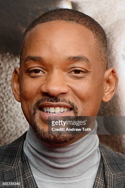 Actor Will Smith attends the "Concussion" New York premiere at AMC Loews Lincoln Square on December 16, 2015 in New York City.