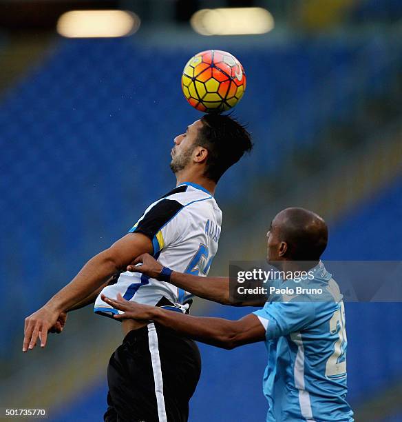 Abdoulay Konko of SS Lazio competes for the ball with Altameeni Ali Adnan of Udinese Calcio during the TIM Cup match between SS Lazio and Udinese...