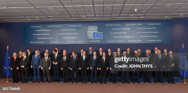 Latvian Prime minister Laimdota Straujuma, Italian Prime minister Matteo Renzi, Greek Prime Minister Alexis Tsipras, Irish Prime minister Enda Kenny,...