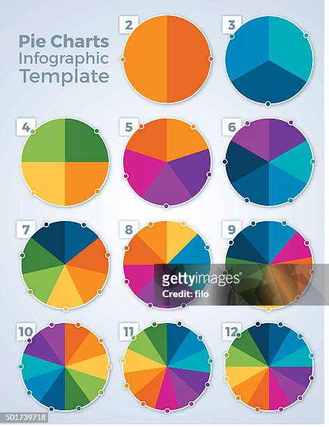 円グラフグラフ infographic template - ninth点のイラスト素材／クリップアート素材／マンガ素材／アイコン素材