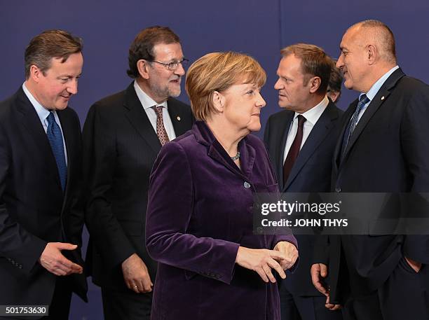 British Prime minister David Cameron, Spanish Prime Minister Mariano Rajoy, German Chancellor Angela Merkel, European Council President Donald Tusk...