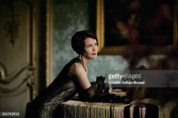 On set during the production of the last series of Downton Abbey with Elizabeth McGovern as Mary Crawley photographed for Variety magazine on July 3,...