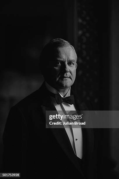 On set during the production of the last series of Downton Abbey with Hugh Bonneville as Robert Crawley photographed for Variety magazine on July 3,...