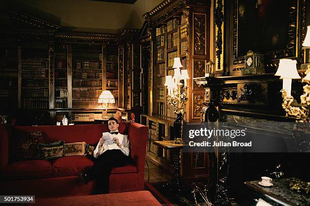 On set during the production of the last series of Downton Abbey with Matthew Goode as Henry Talbot photographed for Variety magazine on July 3, 2015...