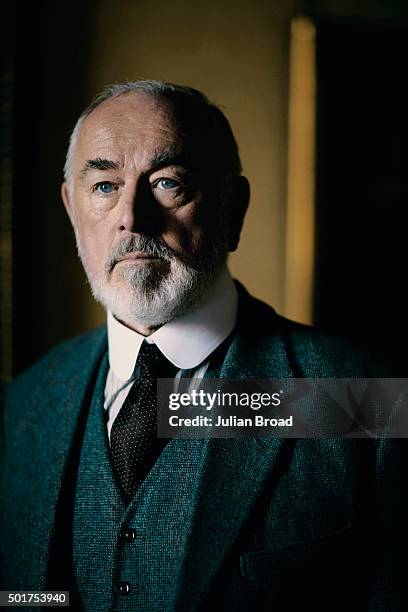 On set during the production of the last series of Downton Abbey with Peter Egan as Hugh MacClare is photographed for Variety magazine on July 3,...