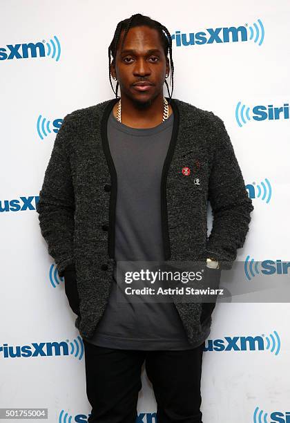 Rapper Pusha T visits the SiriusXM Studios on December 17, 2015 in New York City.