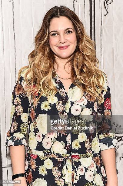Actress Drew Barrymore attends AOL Build to discuss her new book 'Wildflower' at AOL Studios on December 17, 2015 in New York City.